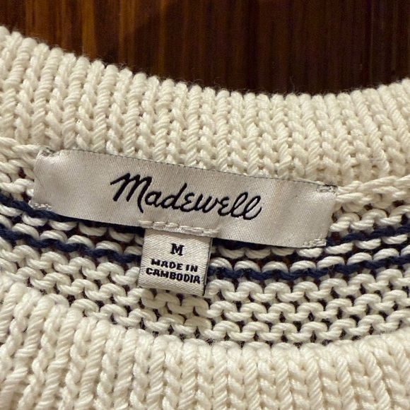 Madewell Cream and Black Striped Sleeveless Top - Picture 2 of 3
